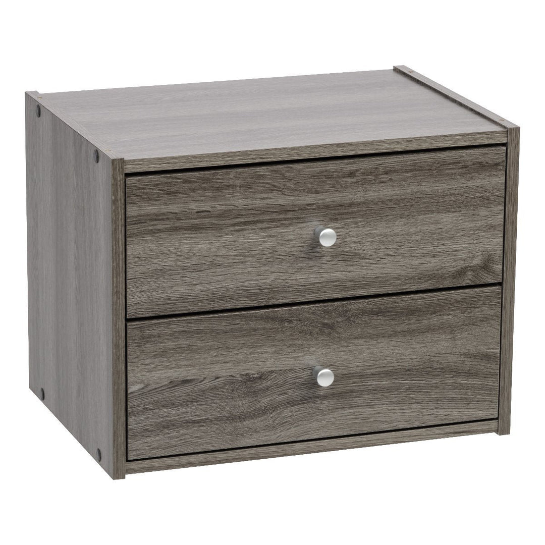 Modular Wood Stacking Box with Drawers - image 1#color_gray