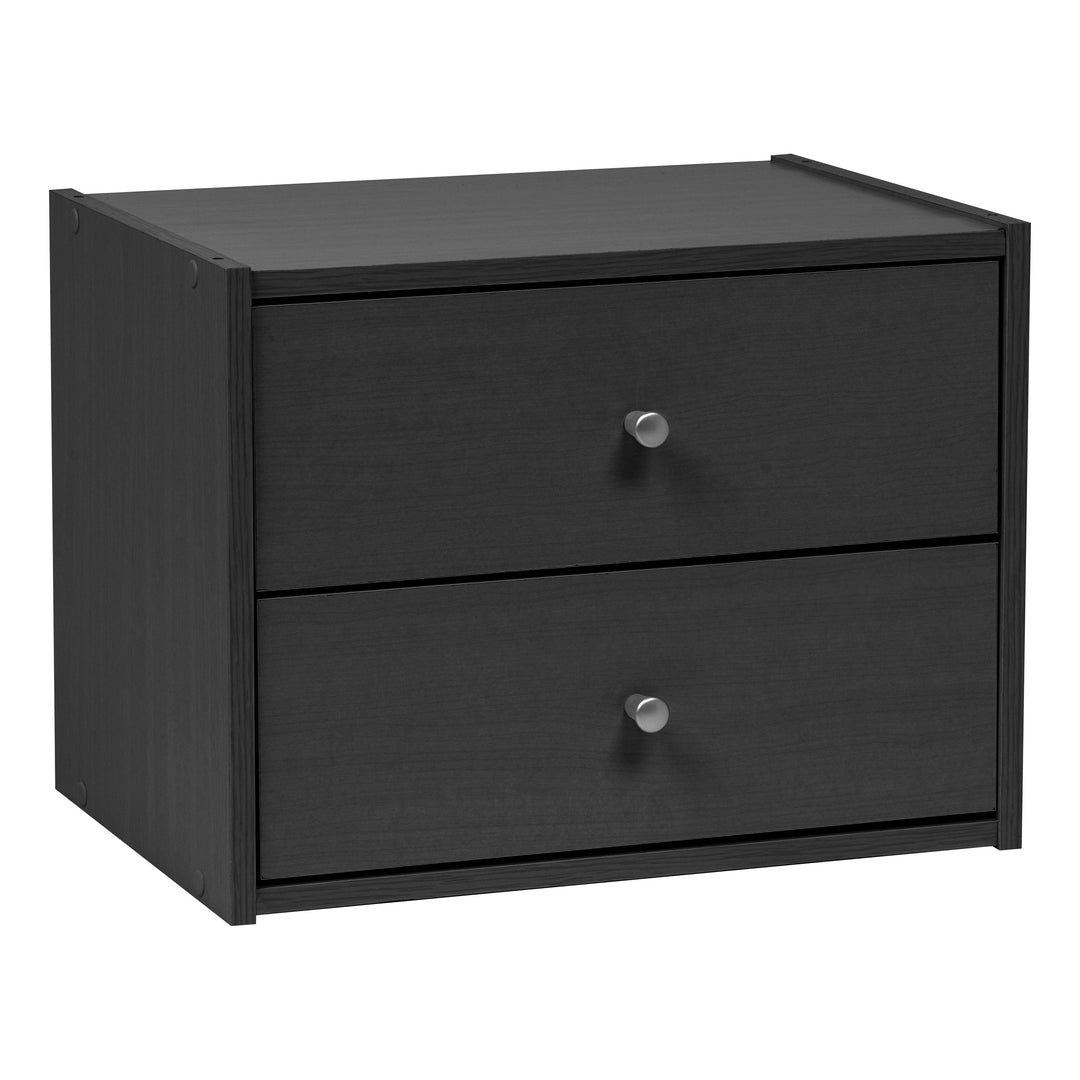 Modular Wood Stacking Box with Drawers - image 2#color_black