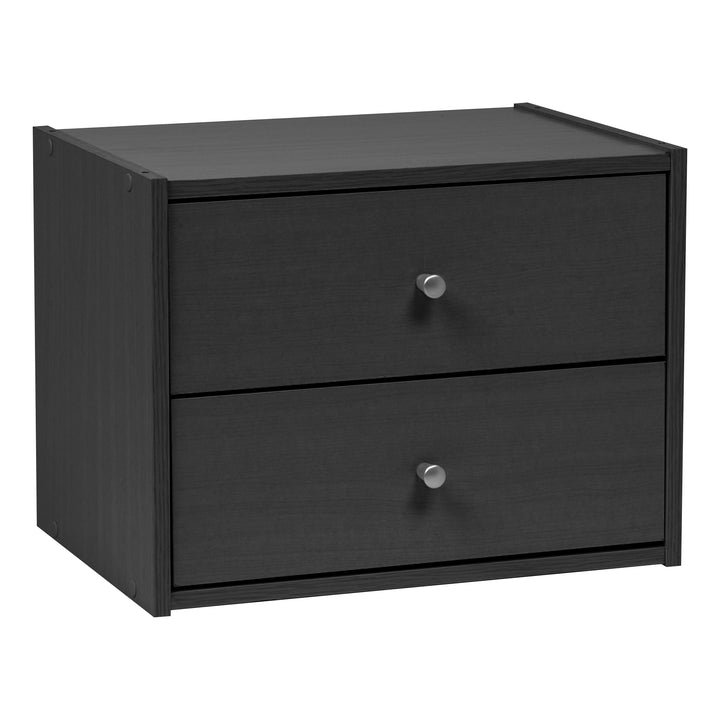 Modular Wood Stacking Box with Drawers - image 2#color_black