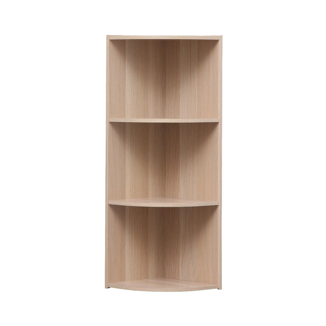 3-Tier Corner Curved Shelf Organizer, Light Brown - IRIS USA, Inc.