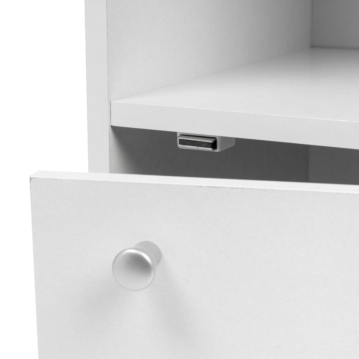 3-Door Wood Storage Shelf, White - IRIS USA, Inc.