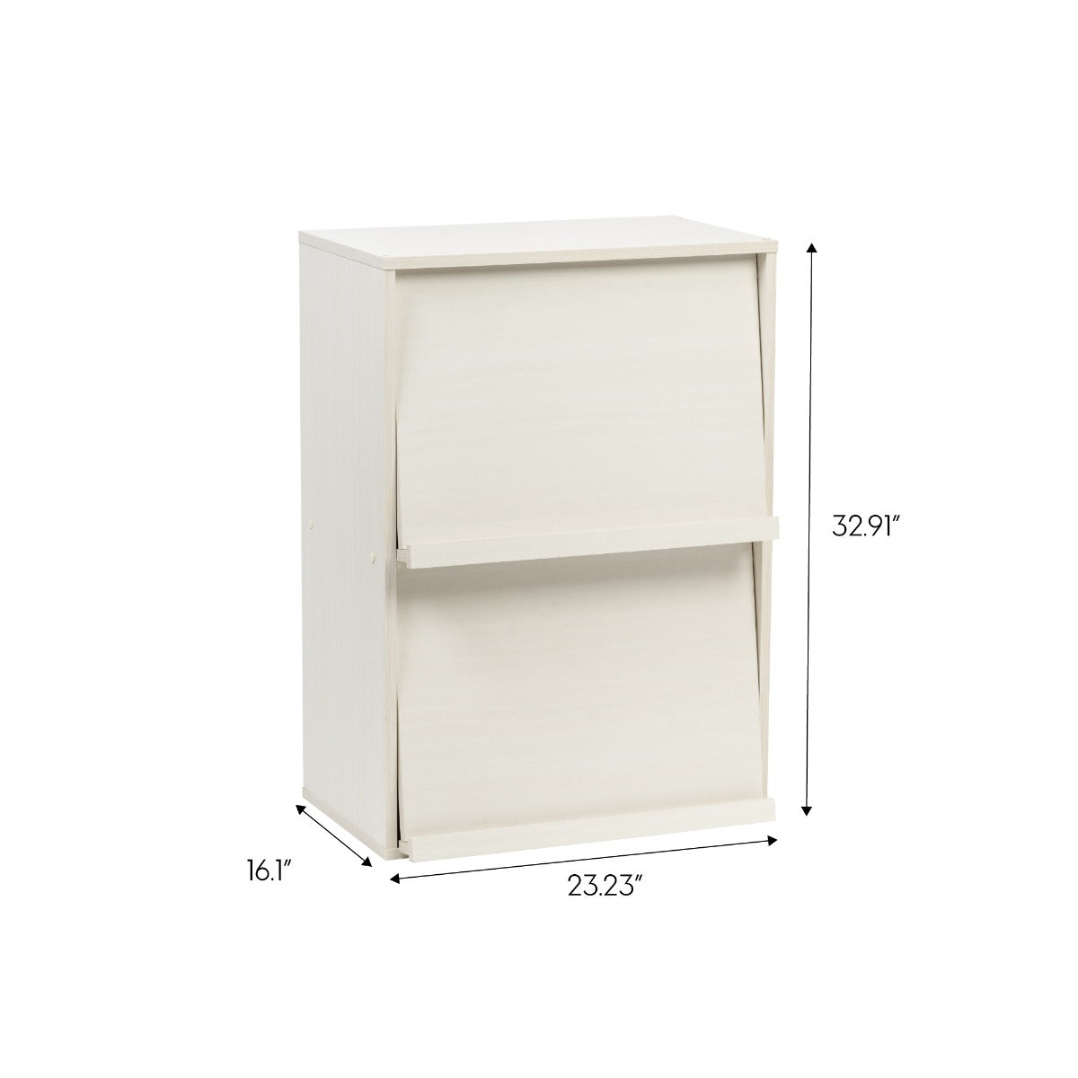 IRIS USA 2-Tier Wood Storage Shelf, White 