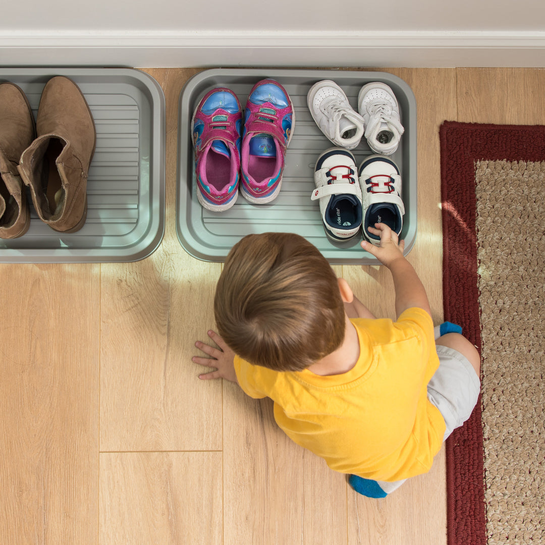 Small Shoe Tray, 3 Pack, Gray - IRIS USA, Inc.