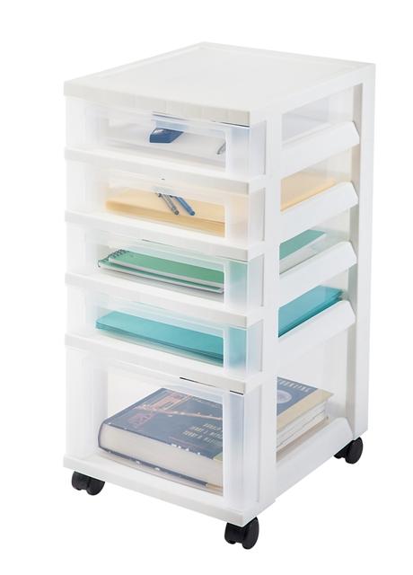 Storage Cart with Organizer Top - 6 Drawer