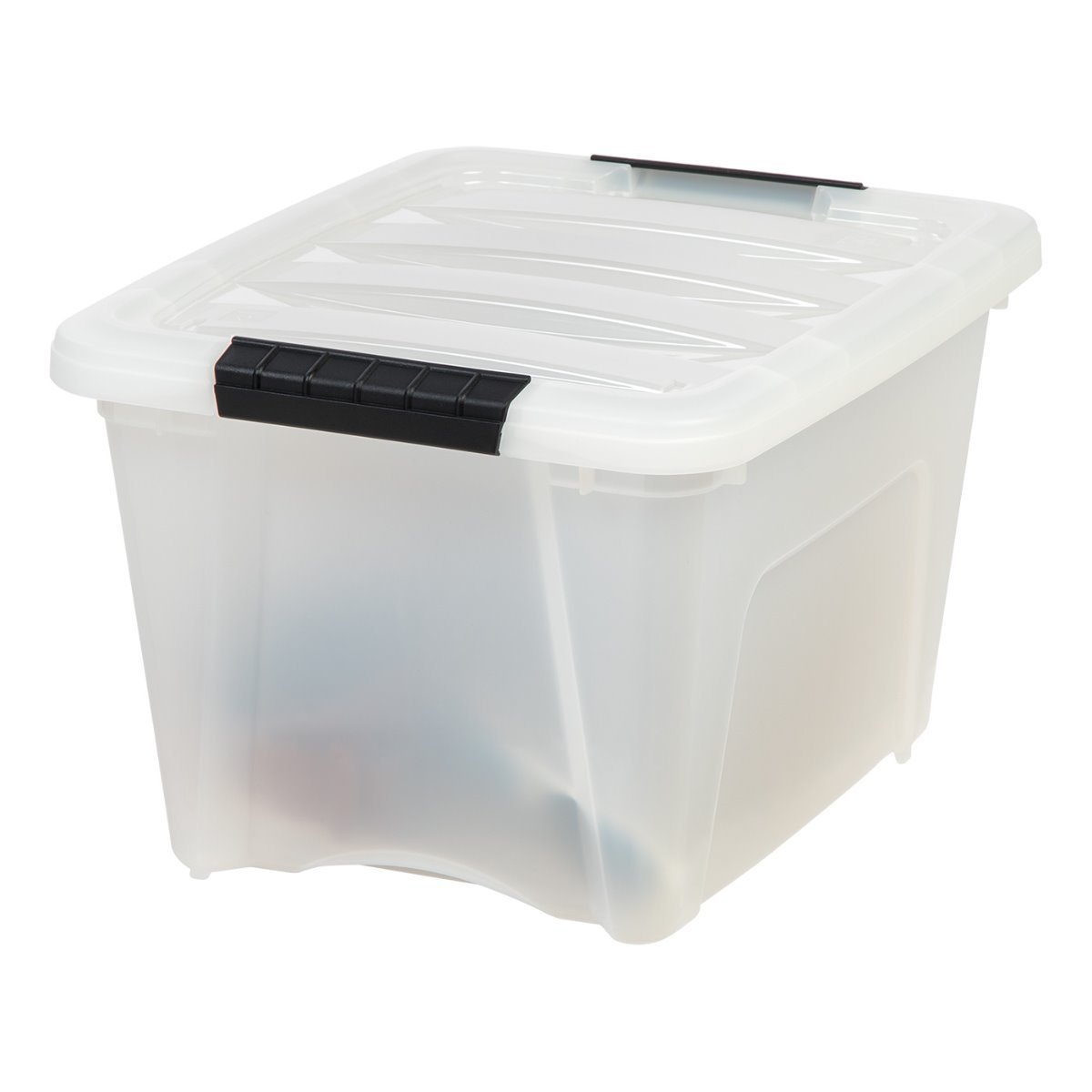 IRIS 19 qt. Stack and Pull Clear Plastic Storage Box, Lid Gray 500206 - The  Home Depot