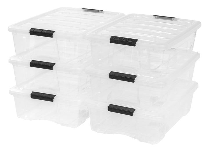 Stack & Pull™ Storage Box - 26 QT, 6 Pack, Clear - IRIS USA, Inc.