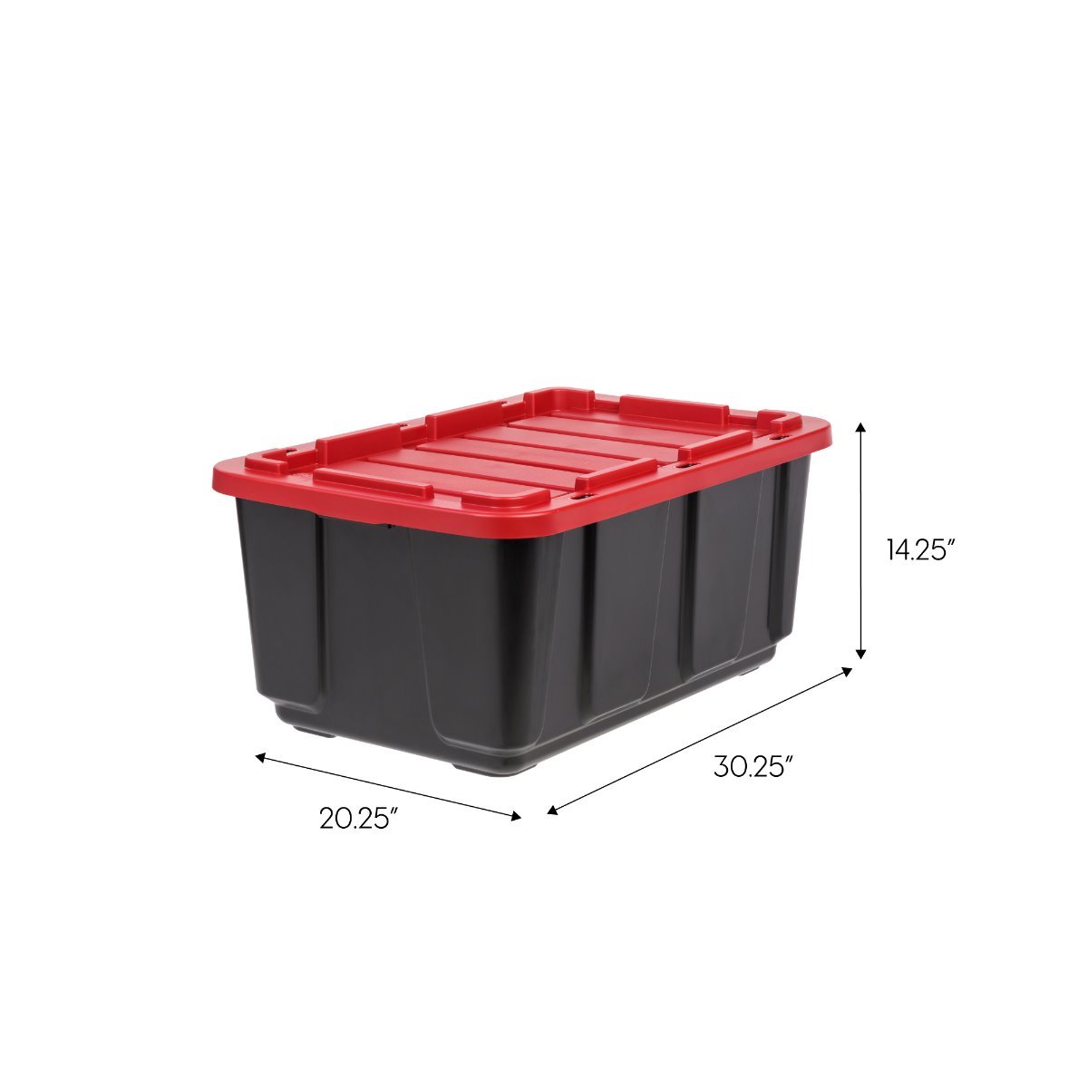 27 Gal Heavy Duty Black Latching Plastic Storage Tote Box, Set of